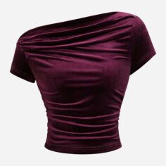 Акція на Топ жіночий SHEIN GD-00223071 M Бордовий від Rozetka