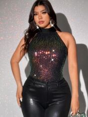 Акція на Топ жіночий SHEIN GD-00227305 1XL Чорний від Rozetka