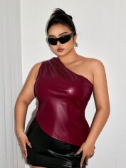 Акція на Топ жіночий SHEIN GD-00207121 4XL Бордовий від Rozetka