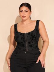 Акція на Топ жіночий SHEIN GD-00217321 0XL Чорний від Rozetka
