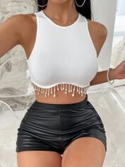 Акція на Топ жіночий SHEIN GD-00193123 XS Білий від Rozetka
