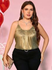 Акція на Топ жіночий SHEIN GD-00202422 0XL Золотистий від Rozetka