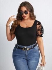 Акція на Топ жіночий SHEIN GD-00218410 2XL Чорний від Rozetka