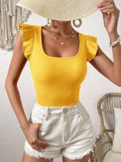 Акція на Топ жіночий SHEIN GD-00220303 XS Жовтий від Rozetka