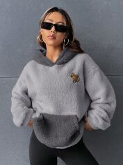 Акція на Худі жіноче Shein GD-00204908 L Сіре від Rozetka