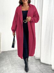 Акція на Кардиган жіночий SHEIN GD-00205933 3XL Бордовий від Rozetka