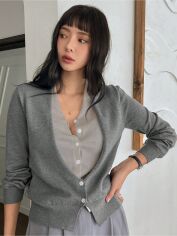 Акція на Кардиган жіночий SHEIN GD-00218994 XL Темно-сірий від Rozetka