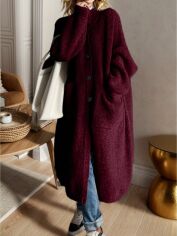Акція на Кардиган жіночий SHEIN GD-00208794 S Бордовий від Rozetka