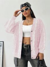 Акція на Кардиган жіночий SHEIN GD-00205037 1XL Рожевий від Rozetka