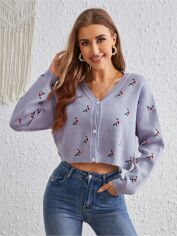 Акція на Кардиган жіночий SHEIN GD-00212077 S Ліловий від Rozetka