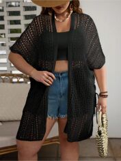 Акція на Кардиган жіночий SHEIN GD-00194716 2XL Чорний від Rozetka
