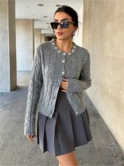 Акція на Кардиган жіночий SHEIN GD-00220795 One Size Світло-сірий від Rozetka