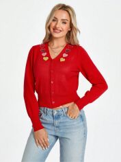 Акція на Кардиган жіночий SHEIN GD-00203034 S Червоний від Rozetka