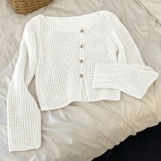 Акція на Кардиган жіночий SHEIN GD-00209687 XL Білий від Rozetka