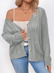 Акція на Кардиган жіночий SHEIN GD-00194592 0XL Сірий від Rozetka