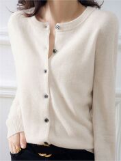 Акція на Кардиган жіночий SHEIN GD-00212350 XL Кремовий від Rozetka