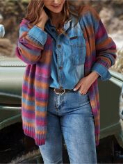 Акція на Кардиган жіночий SHEIN GD-00213541 4XL Різнокольоровий від Rozetka