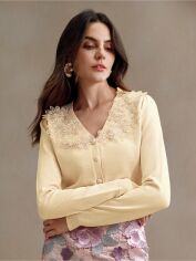 Акція на Кардиган жіночий SHEIN GD-00214839 M Кремовий від Rozetka