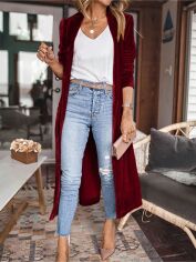 Акція на Кардиган жіночий SHEIN GD-00226421 XL Бордовий від Rozetka
