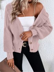 Акція на Кардиган жіночий SHEIN GD-00203779 XL Світло-рожевий від Rozetka