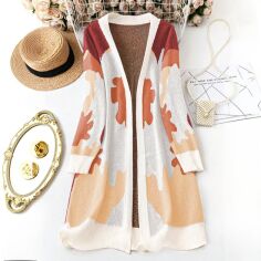 Акція на Кардиган жіночий SHEIN GD-00206495 1XL Різнокольоровий від Rozetka