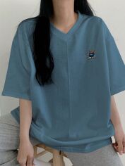 Акція на Футболка жіноча SHEIN GD-00195342 XL Бірюзова від Rozetka