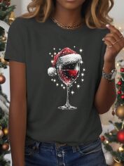 Акція на Футболка жіноча SHEIN GD-00226403 2XL Сіра від Rozetka