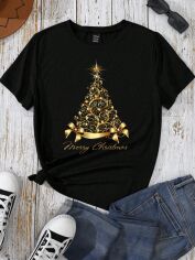 Акція на Футболка жіноча SHEIN GD-00216358 M Чорна від Rozetka
