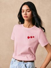 Акція на Футболка жіноча SHEIN GD-00214112 L Рожева від Rozetka