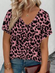 Акція на Футболка довга жіноча SHEIN GD-00217028 3XL Різнокольорова від Rozetka