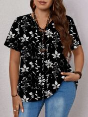 Акція на Футболка довга жіноча SHEIN GD-00217198 2XL Біла від Rozetka