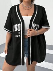 Акція на Сорочка оверсайз жіноча SHEIN GD-00199009 5XL Чорна від Rozetka