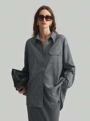 Акція на Сорочка жіноча SHEIN GD-00219176 S Сіра від Rozetka