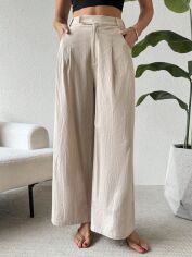 Акція на Штани жіночі SHEIN GD-00212263 XL Кремові від Rozetka