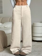Акція на Штани жіночі SHEIN GD-00199130 L Кремові від Rozetka