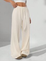 Акція на Штани жіночі SHEIN GD-00216246 L Кремові від Rozetka