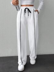 Акція на Штани жіночі SHEIN GD-00228060 S Чорні з білим від Rozetka