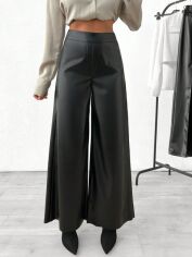 Акція на Штани зі штучної шкіри жіночі SHEIN GD-00214992 L Чорні від Rozetka