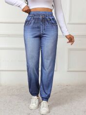 Акція на Штани жіночі SHEIN GD-00208716 XL Сині від Rozetka