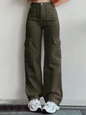 Акція на Штани жіночі SHEIN GD-00213394 XL Зелені від Rozetka