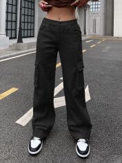 Акція на Штани жіночі SHEIN GD-00195392 XL Чорні від Rozetka