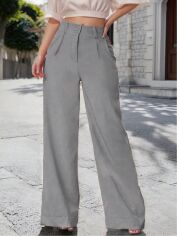 Акція на Штани жіночі SHEIN GD-00218623 XL Світло-сірі від Rozetka
