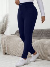 Акція на Штани теплі на флісі жіночі SHEIN GD-00217733 1XL Темно-сині від Rozetka