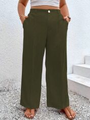 Акція на Штани жіночі SHEIN GD-00225354 1XL Зелені від Rozetka
