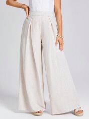 Акція на Штани жіночі SHEIN GD-00211034 XL Кремові від Rozetka