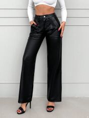 Акція на Штани зі штучної шкіри жіночі SHEIN GD-00204399 40 Чорні від Rozetka