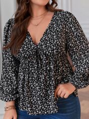 Акція на Блузка жіноча SHEIN GD-00192817 22 Чорна з білим від Rozetka