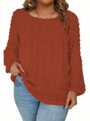 Акція на Блузка жіноча SHEIN GD-00208037 0XL Теракотова від Rozetka