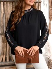 Акція на Блузка жіноча SHEIN GD-00202482 5XL Чорна від Rozetka