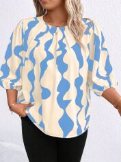 Акція на Блузка жіноча SHEIN GD-00218276 2XL Блакитна від Rozetka